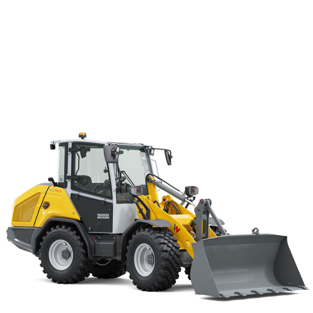 Wacker Neuson wheel loader WL750 with earth shovel, studio